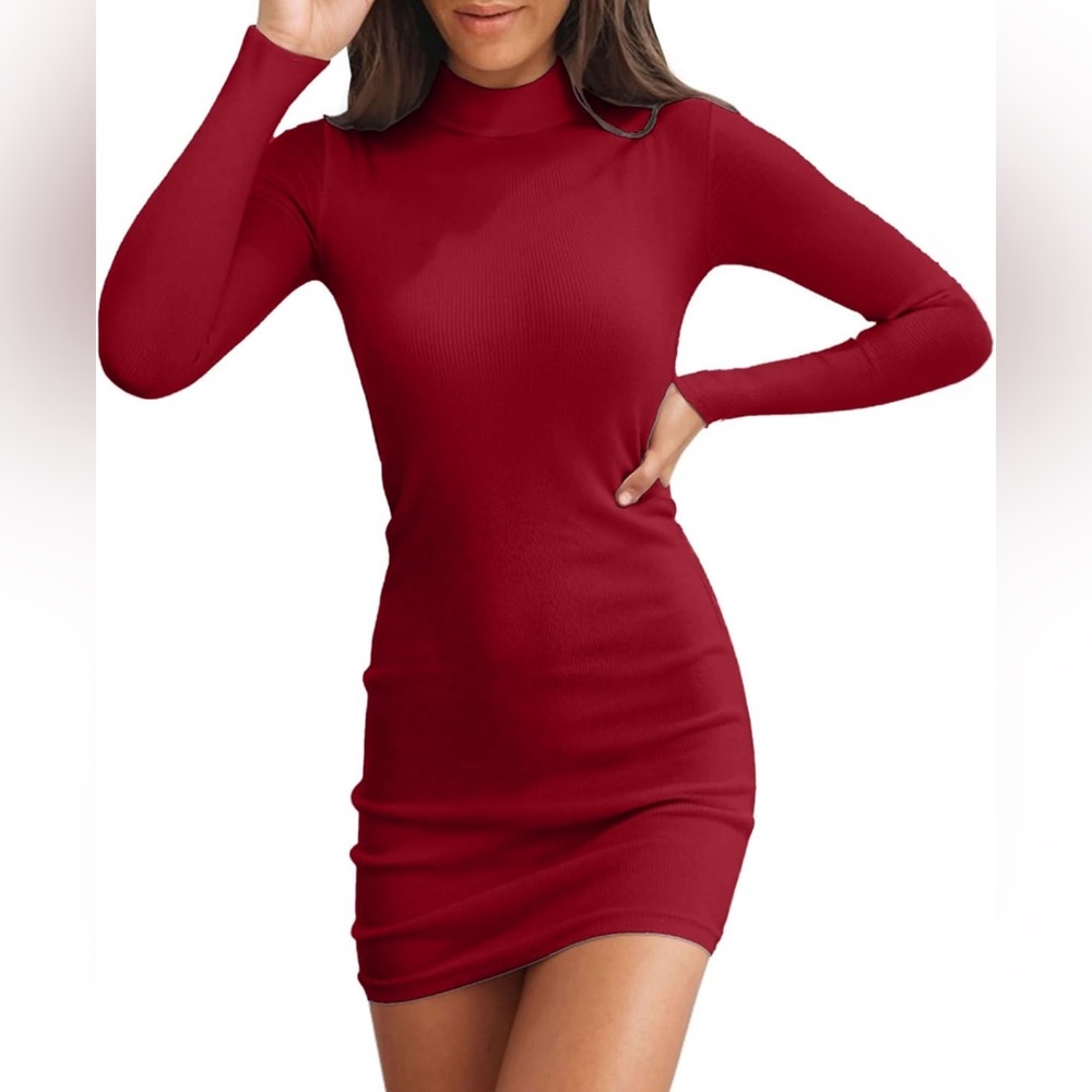 Long sleeve mock neck dress